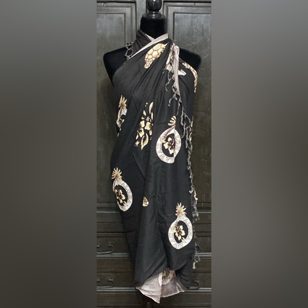 Unity Trading Hawaii women’s wrap blk turtles 1size